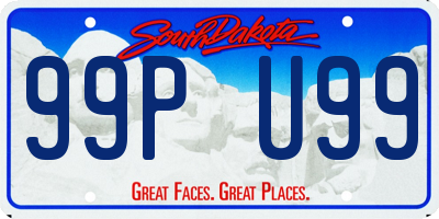 SD license plate 99PU99