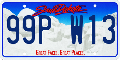 SD license plate 99PW13