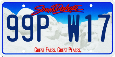 SD license plate 99PW17