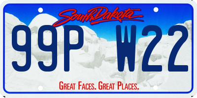 SD license plate 99PW22