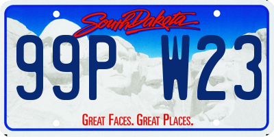 SD license plate 99PW23