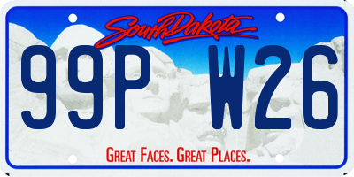 SD license plate 99PW26