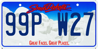 SD license plate 99PW27