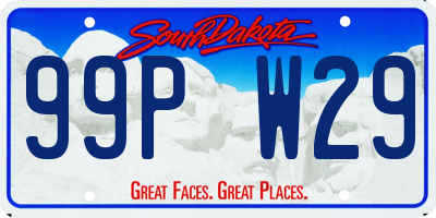 SD license plate 99PW29