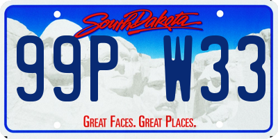 SD license plate 99PW33