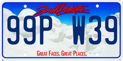 SD license plate 99PW39