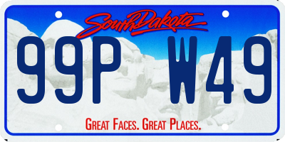 SD license plate 99PW49