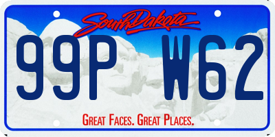 SD license plate 99PW62