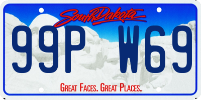 SD license plate 99PW69