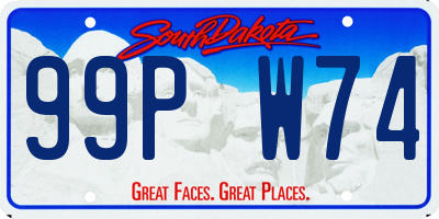 SD license plate 99PW74