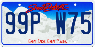 SD license plate 99PW75