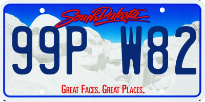 SD license plate 99PW82