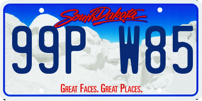 SD license plate 99PW85