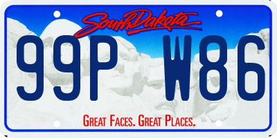 SD license plate 99PW86