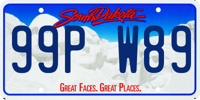 SD license plate 99PW89