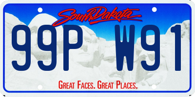 SD license plate 99PW91