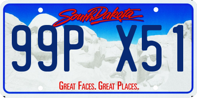 SD license plate 99PX51