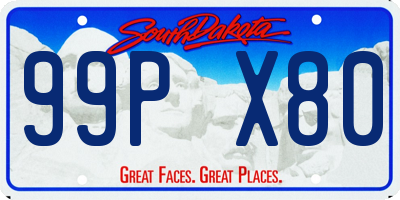 SD license plate 99PX80