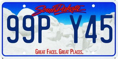 SD license plate 99PY45