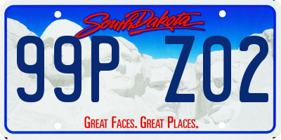 SD license plate 99PZ02