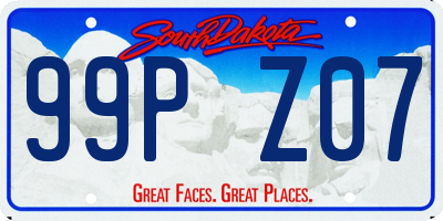SD license plate 99PZ07