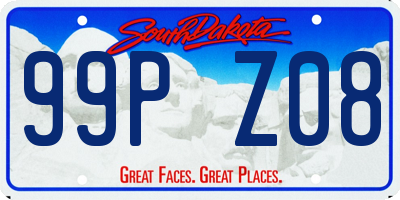 SD license plate 99PZ08