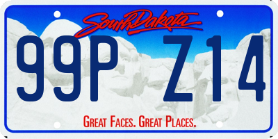 SD license plate 99PZ14