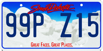 SD license plate 99PZ15