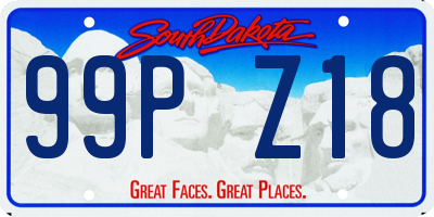 SD license plate 99PZ18