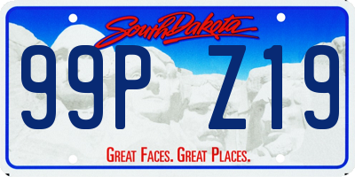 SD license plate 99PZ19