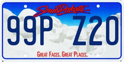 SD license plate 99PZ20