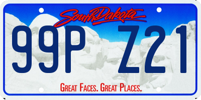 SD license plate 99PZ21