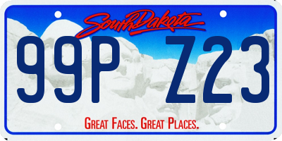 SD license plate 99PZ23