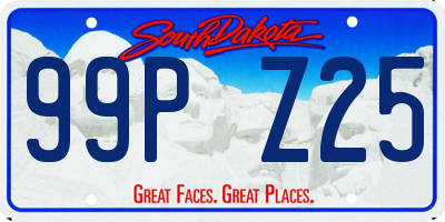 SD license plate 99PZ25