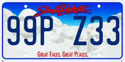 SD license plate 99PZ33