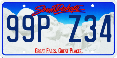 SD license plate 99PZ34