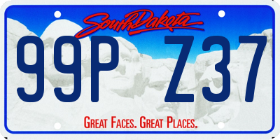 SD license plate 99PZ37