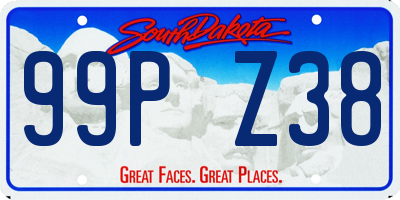 SD license plate 99PZ38