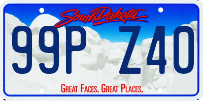 SD license plate 99PZ40