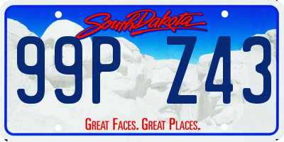 SD license plate 99PZ43