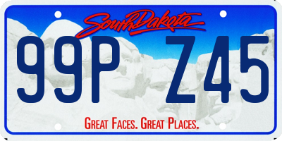 SD license plate 99PZ45