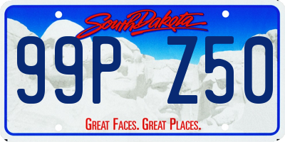 SD license plate 99PZ50