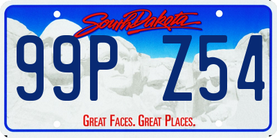 SD license plate 99PZ54