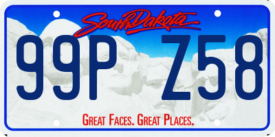 SD license plate 99PZ58