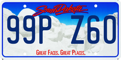 SD license plate 99PZ60