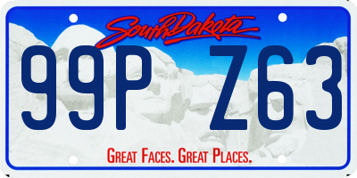 SD license plate 99PZ63