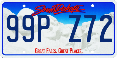 SD license plate 99PZ72