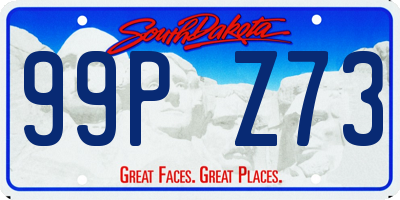 SD license plate 99PZ73
