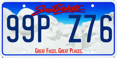 SD license plate 99PZ76