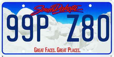 SD license plate 99PZ80